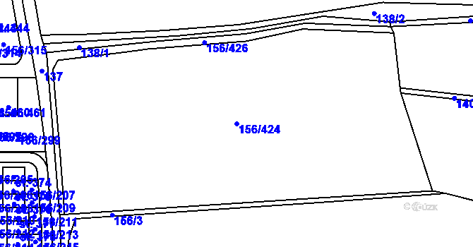 Parcela st. 156/424 v KÚ Velké Přílepy, Katastrální mapa