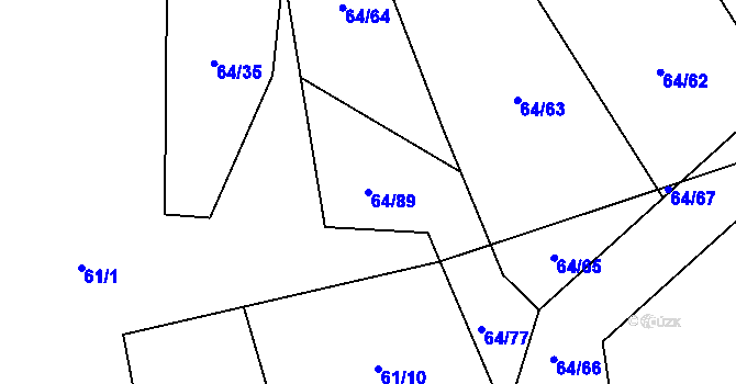 Parcela st. 64/89 v KÚ Velké Přílepy, Katastrální mapa