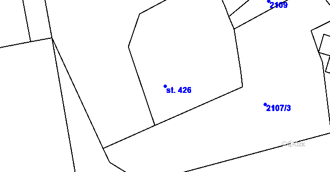 Parcela st. 426 v KÚ Velké Svatoňovice, Katastrální mapa