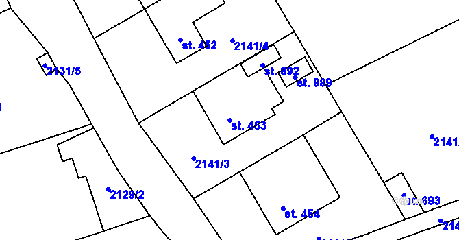 Parcela st. 453 v KÚ Velké Svatoňovice, Katastrální mapa