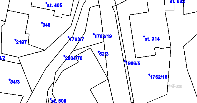 Parcela st. 62/3 v KÚ Velké Svatoňovice, Katastrální mapa