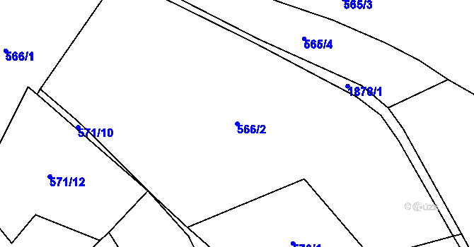 Parcela st. 566/2 v KÚ Velké Svatoňovice, Katastrální mapa