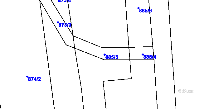 Parcela st. 885/3 v KÚ Velké Svatoňovice, Katastrální mapa