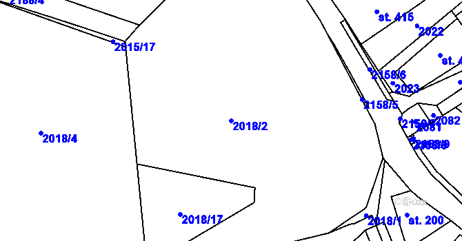 Parcela st. 2018/2 v KÚ Velké Svatoňovice, Katastrální mapa