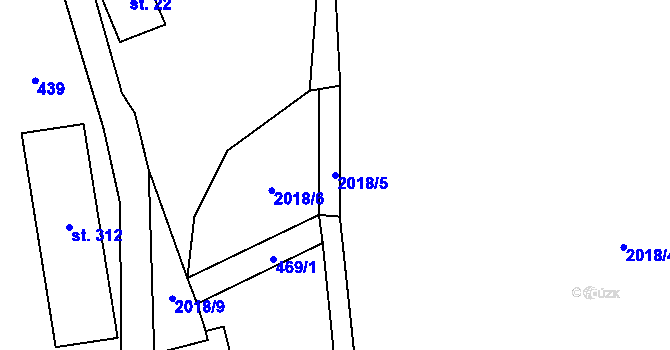 Parcela st. 2018/5 v KÚ Velké Svatoňovice, Katastrální mapa
