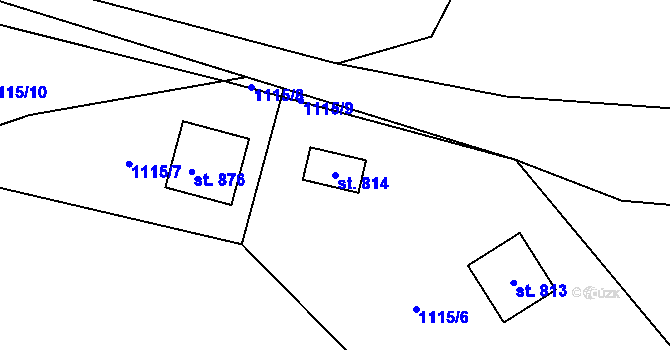 Parcela st. 814 v KÚ Velké Svatoňovice, Katastrální mapa