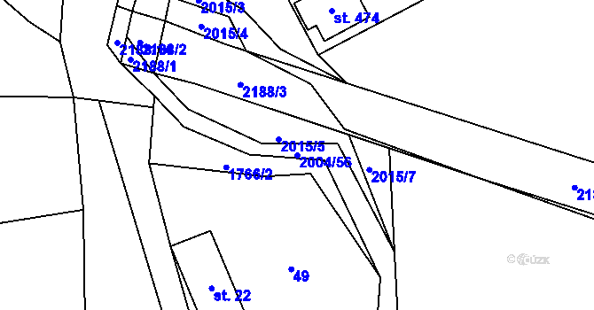 Parcela st. 2004/56 v KÚ Velké Svatoňovice, Katastrální mapa