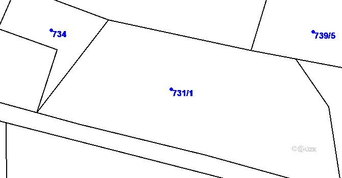 Parcela st. 731/1 v KÚ Velké Svatoňovice, Katastrální mapa