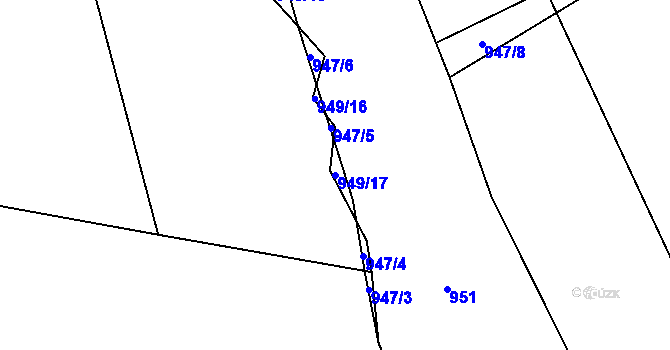 Parcela st. 949/17 v KÚ Velké Svatoňovice, Katastrální mapa