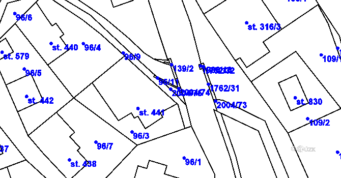 Parcela st. 2004/75 v KÚ Velké Svatoňovice, Katastrální mapa