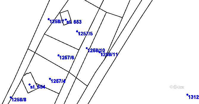Parcela st. 1258/11 v KÚ Velké Svatoňovice, Katastrální mapa