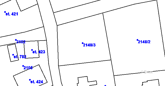 Parcela st. 2148/3 v KÚ Velké Svatoňovice, Katastrální mapa