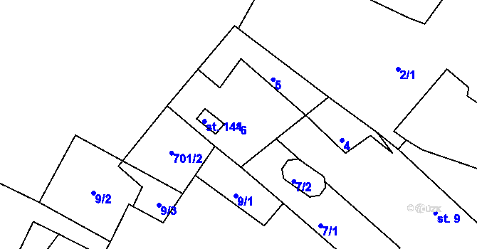 Parcela st. 6 v KÚ Malíč, Katastrální mapa