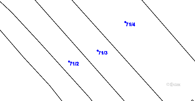 Parcela st. 71/3 v KÚ Malíč, Katastrální mapa