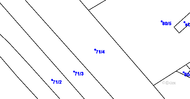 Parcela st. 71/4 v KÚ Malíč, Katastrální mapa