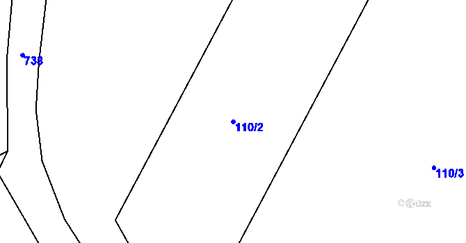Parcela st. 110/2 v KÚ Malíč, Katastrální mapa