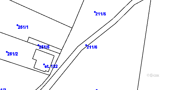 Parcela st. 211/6 v KÚ Malíč, Katastrální mapa