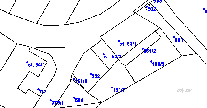Parcela st. 53/2 v KÚ Michalovice u Velkých Žernosek, Katastrální mapa