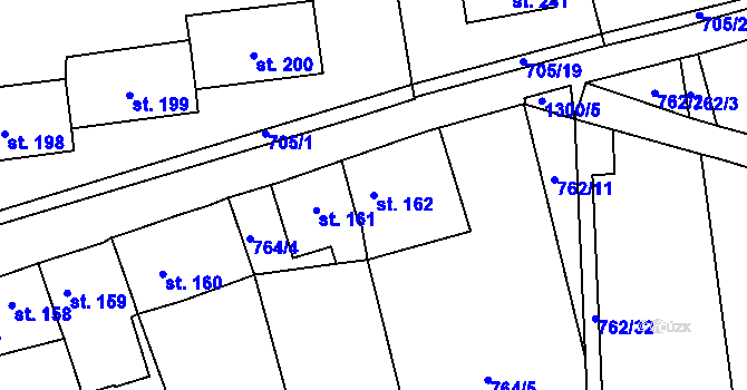 Parcela st. 162 v KÚ Velké Žernoseky, Katastrální mapa