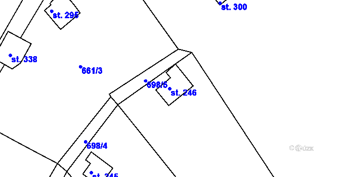 Parcela st. 246 v KÚ Velké Žernoseky, Katastrální mapa
