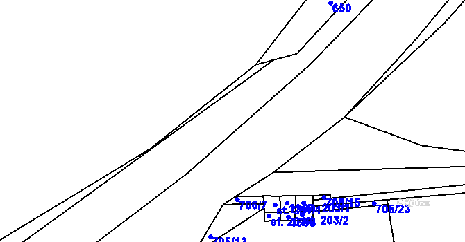 Parcela st. 646/2 v KÚ Velké Žernoseky, Katastrální mapa