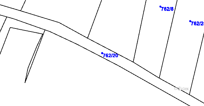 Parcela st. 762/20 v KÚ Velké Žernoseky, Katastrální mapa