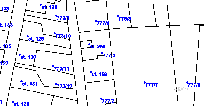 Parcela st. 777/3 v KÚ Velké Žernoseky, Katastrální mapa