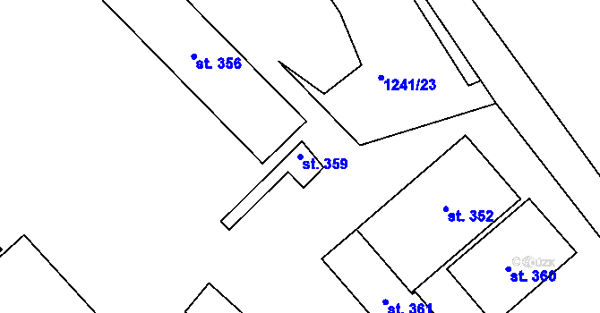 Parcela st. 359 v KÚ Velké Žernoseky, Katastrální mapa