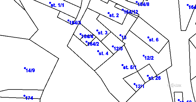 Parcela st. 4 v KÚ Bradlo, Katastrální mapa