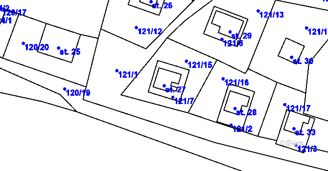 Parcela st. 27 v KÚ Jeclov, Katastrální mapa