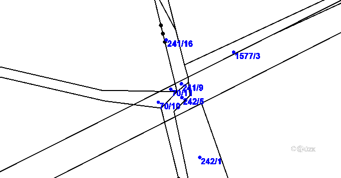 Parcela st. 70/11 v KÚ Jeclov, Katastrální mapa