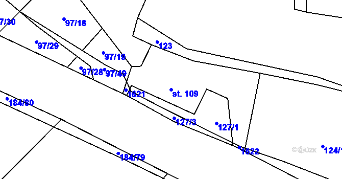 Parcela st. 109 v KÚ Velký Beranov, Katastrální mapa
