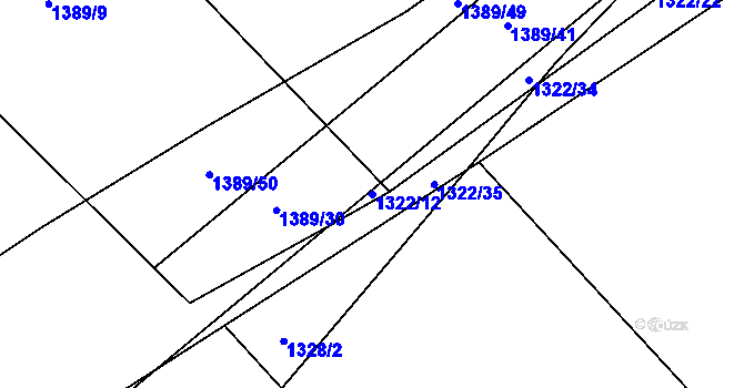 Parcela st. 1322/12 v KÚ Velký Beranov, Katastrální mapa