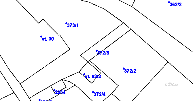 Parcela st. 372/5 v KÚ Velký Bor u Strunkovic, Katastrální mapa