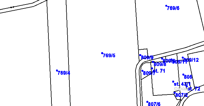 Parcela st. 769/5 v KÚ Velký Bor u Strunkovic, Katastrální mapa