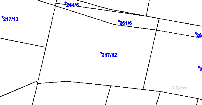 Parcela st. 217/12 v KÚ Jetenovice, Katastrální mapa