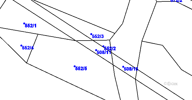 Parcela st. 508/11 v KÚ Jetenovice, Katastrální mapa