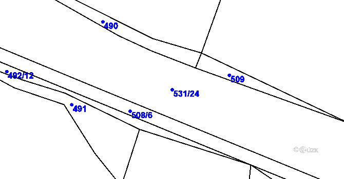 Parcela st. 531/24 v KÚ Jetenovice, Katastrální mapa