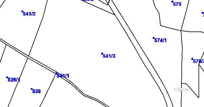 Parcela st. 541/3 v KÚ Jetenovice, Katastrální mapa