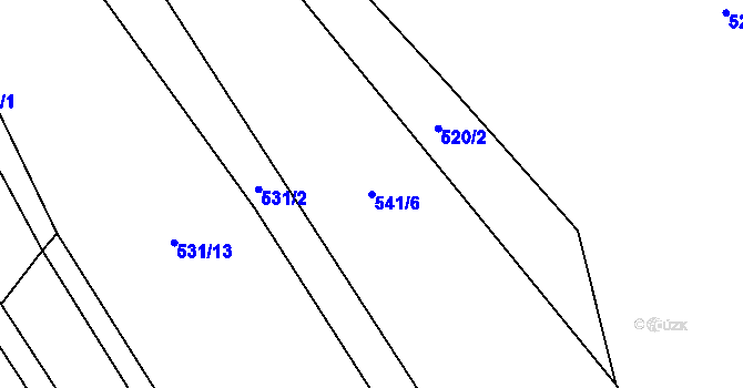 Parcela st. 541/6 v KÚ Jetenovice, Katastrální mapa
