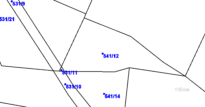 Parcela st. 541/12 v KÚ Jetenovice, Katastrální mapa