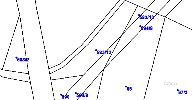 Parcela st. 583/12 v KÚ Jetenovice, Katastrální mapa