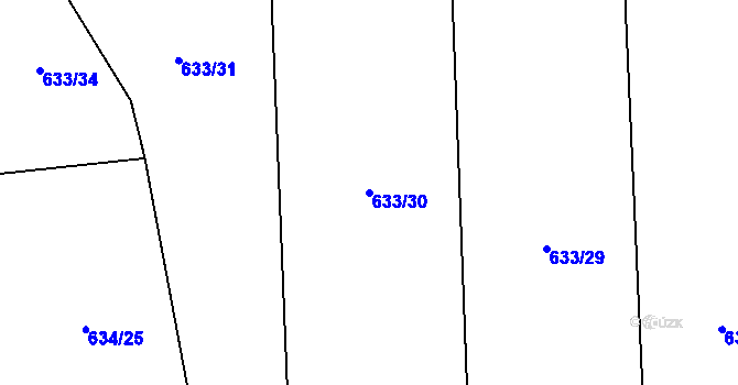 Parcela st. 633/30 v KÚ Jetenovice, Katastrální mapa