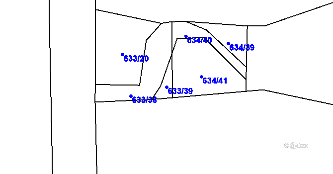 Parcela st. 633/39 v KÚ Jetenovice, Katastrální mapa