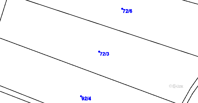 Parcela st. 72/3 v KÚ Jetenovice, Katastrální mapa