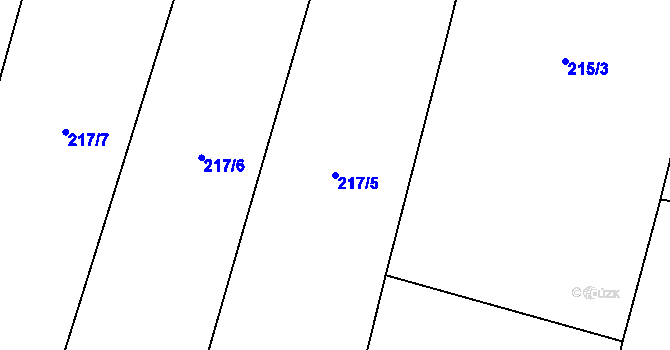 Parcela st. 217/5 v KÚ Jetenovice, Katastrální mapa