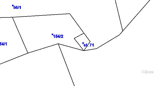 Parcela st. 71 v KÚ Jetenovice, Katastrální mapa