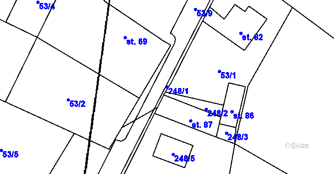 Parcela st. 248/1 v KÚ Jetenovice, Katastrální mapa