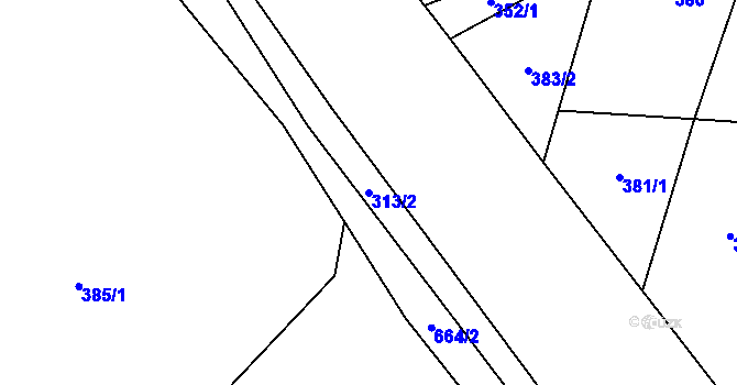 Parcela st. 313/2 v KÚ Jetenovice, Katastrální mapa