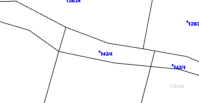 Parcela st. 143/4 v KÚ Jetenovice, Katastrální mapa
